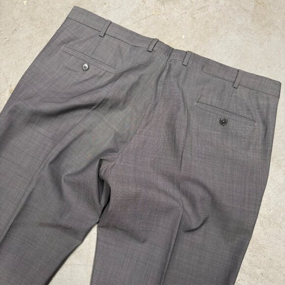 Ermenegildo Zegna Dress Pants Micro-Check Wool Trousers Grey 40x33 - Picture 9 of 10